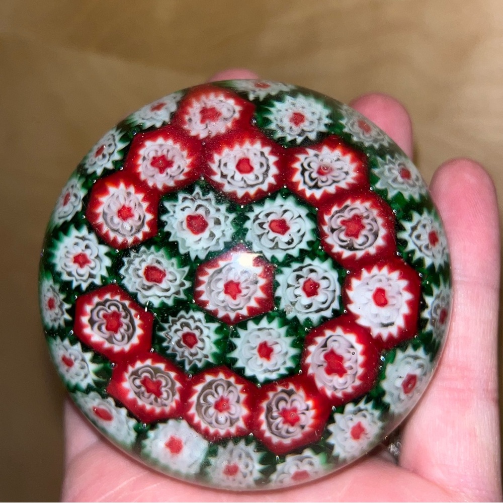 Vintage Murano Concentric Millefiori Paperweight - Picture 2 of 4
